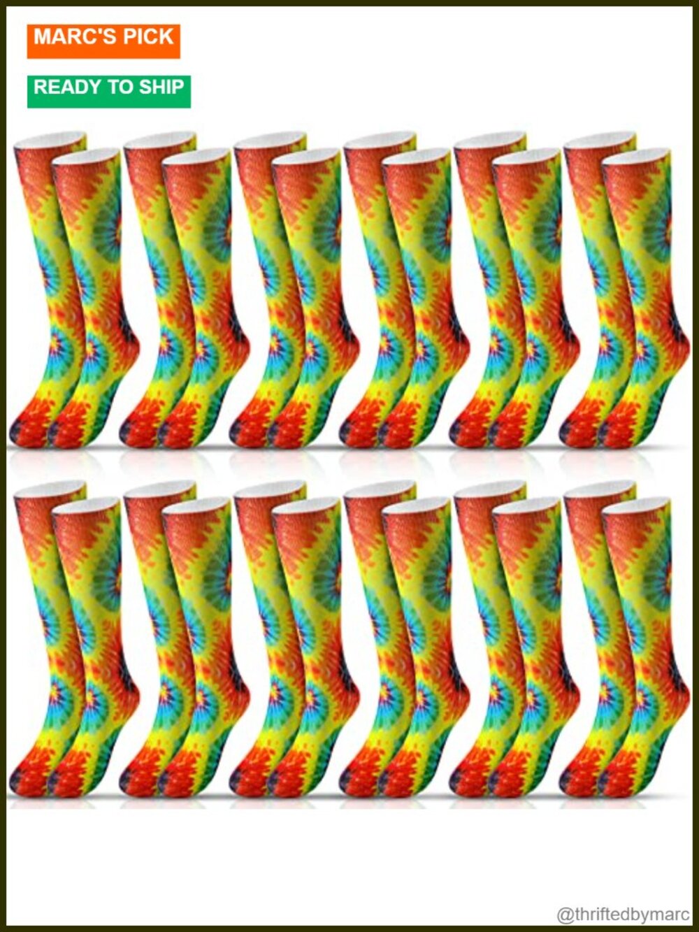 12 Pairs Tie Dye Crew Socks Cotton Spandex Athletic Novelty Socks Unisex